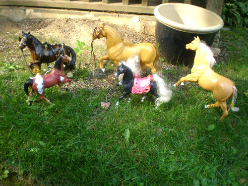 Vintage plastic toy - plastic, horses