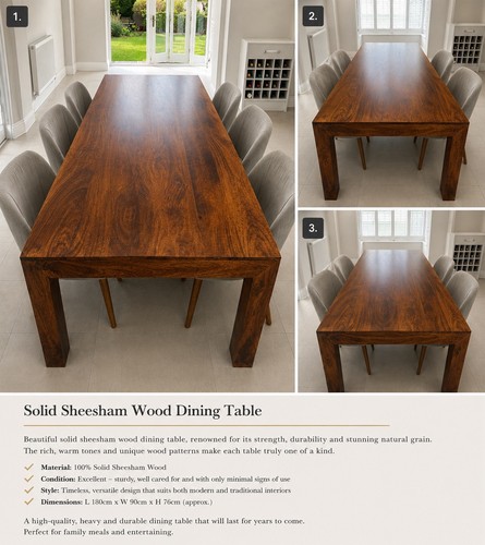 Solid sheesham wood dining - wood,