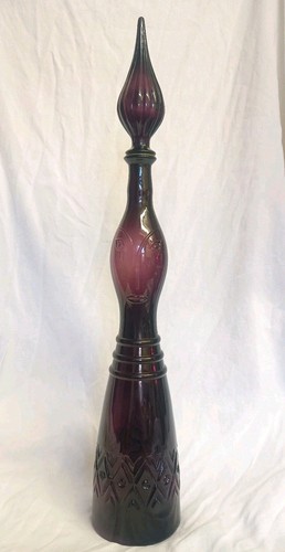 Glass genie bottle amethyst - genie,