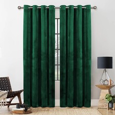 Thick Heavy Velvet Curtains PAIR of Eyelet Ring Top Fully Lined Ready Made 