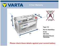 Car Battery F19 Varta 115 800A