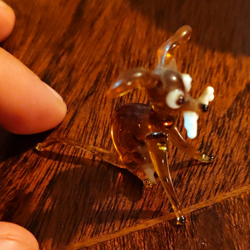Small amber brown glass - small,