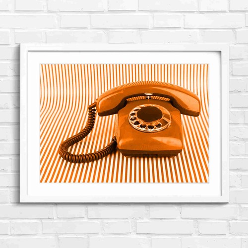 Vintage red rotary phone - vintage,