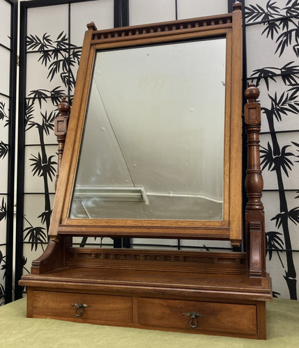 Large antique cheval mirror - antique,