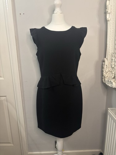 Sandro black peplum mini dress