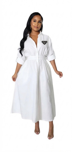 Prada white logo belted - white,
