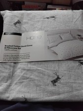 Primark Home Single Brushed Cotton Duvet Cover & Pillowcase Set. 100% Cotton New