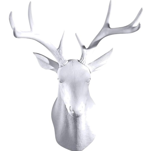 White deer head wall - wall, decor