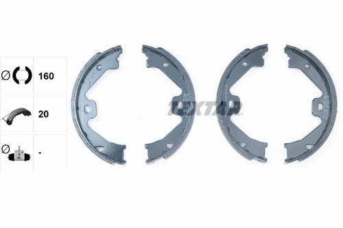 Rear brake shoe - set, parking