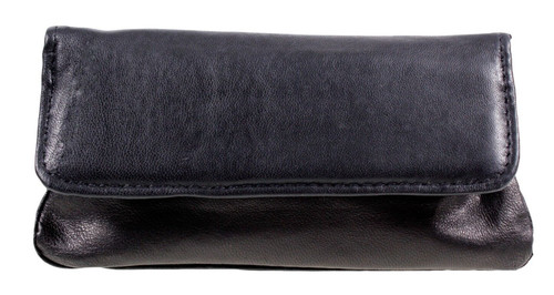 Leather tobacco pouch black - pouch,