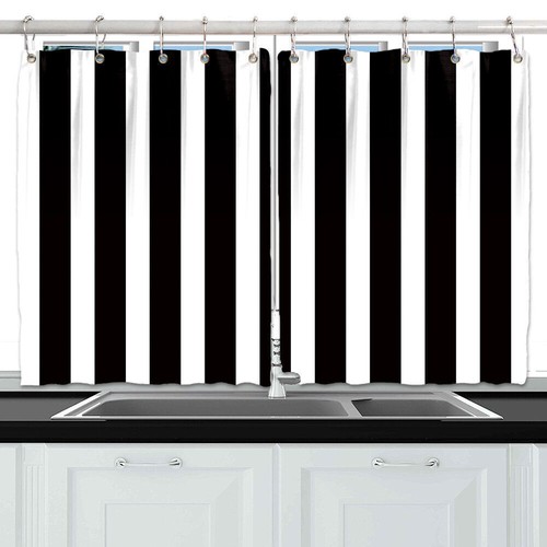 Black and white stripe - black,