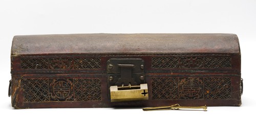 Chinese carved leather box - chinese,