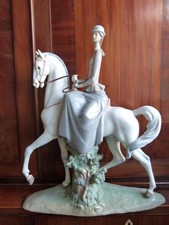LLADRO FIGURINE WOMAN on HORSE