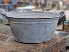 Vintage English galvanised tin
