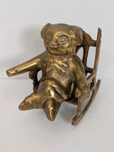 Solid brass teddy bear - solid, in