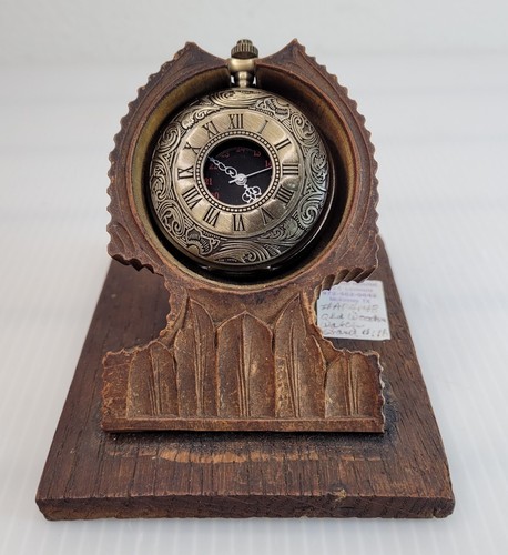 Antique wooden pocket watch - wooden,