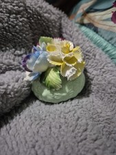 Vintage Radnor Bone China Rose Flower Posy Bouquet in Bowl Basket