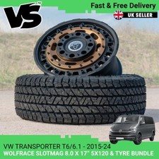FOR VW T6/T6.1 WOLFRACE SLOTMAG 17" MATTE BRONZE 5X120 ALLOY WHEELS & TYRES