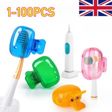 1-100pcs Toothbrush Head Covers Protector Cap Travel Portable Brush Pod Case UK