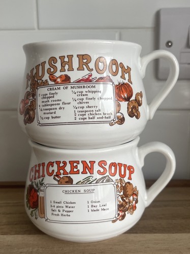 Vintage recipe soup - mugs, bowls