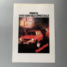Simca 1000 / 1100 GLS Specials UK Sales Brochure May 1978