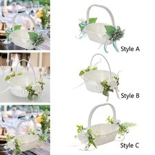 Flower Girl Basket with Handle Wedding Baskets Flower Baskets for Bridal