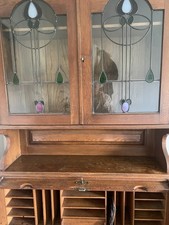 Oak Bureau Book Case With