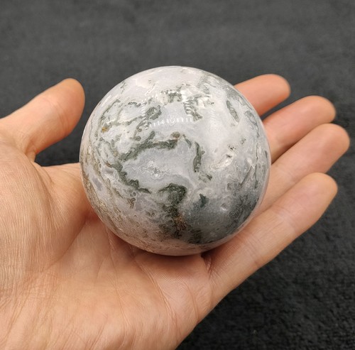 Moss agate sphere - moss, green