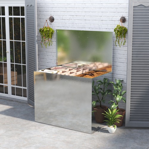 64l galvanised metal - galvanised, food