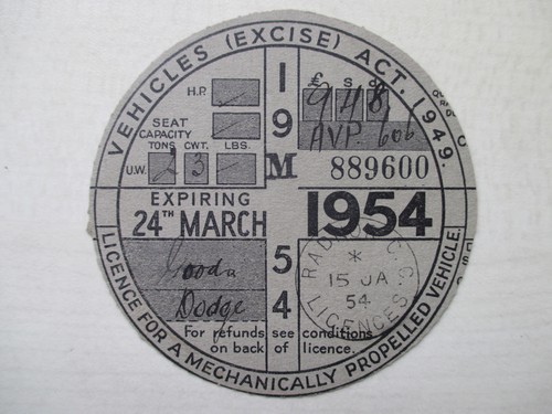 Tax disc old vintage - tax, vehicle
