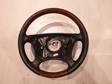 Mercedes E Class W210 Black Leather Wood Trim Steering Wheel