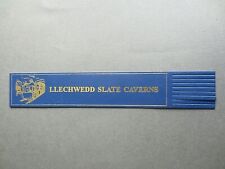 Leather BOOKMARK WALES Welsh Llechwedd Slate Caverns Mining Quarry BLUE Unused