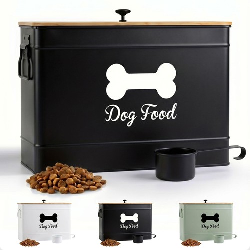 Metal dog food - dog, container