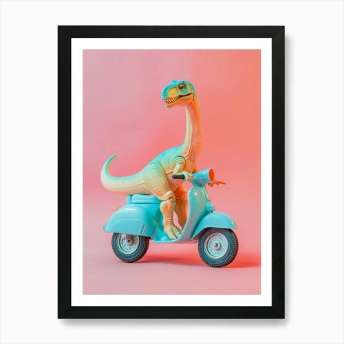 Pastel toy dinosaur moped - pastel, a