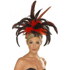 SHOWGIRL BURLESQUE FEATHER HEADDRESS MOULIN ROUGE SAMBA COSTUME HEADPIECE