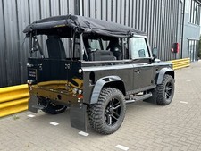 Black Canvas full soft top hood WITH side windows Fits Land Rover Defender 90