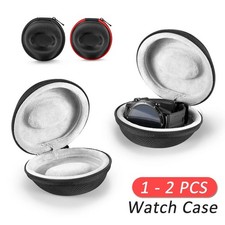 2 Pack Watch Travel Cases Single Watch Storage Boxes with Zipper for Wristwatch.