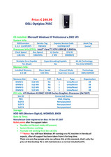 DELL Optiplex 745C with Win XP SP3 OS