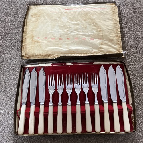 Vintage fish cutlery set with - fish,