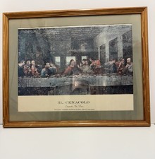 Vintage M&S St Michael The Last Supper Framed Print Leonardo Da Vinci Wall Art