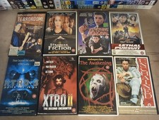 8 x VHS Video Tape Job Lot horror action BIG BOX ex rental vintage xtro