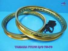 YAMAHA TY175 B/C 1975-1976   FRONT & REAR GOLD ALU WHEEL RIM SET  (ma6835)