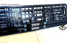 2x car number plate frame holder gel dome B M  beemer **AUTHENTIC PRODUCT**