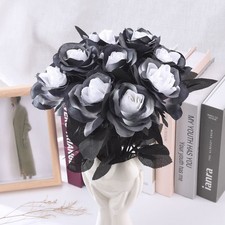 Lifelike Artificial Flower Simulate Black Roses Artificial Roses Outdoor Decor