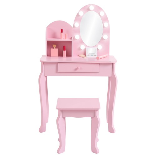 Kids vanity table with - vanity, mirror