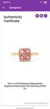 Padparadscha Sapphire 9ct Gold Ring