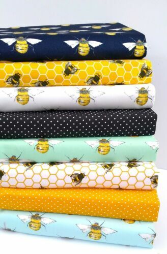 Bees honeycombe fabric - fabric, bundle