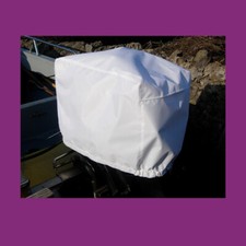 Waterproof Vented Outboard Motor Boat Engine Cover 2-15 HP Size 2 White UK Made