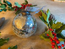 Large Silver Crackle Glass