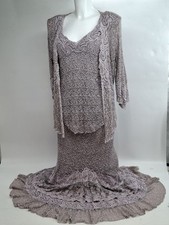 Ann balon Skirt Vest Bolero Jacket Size Large Lilac Lace Mother of Bride Marked